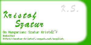 kristof szatur business card